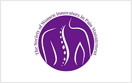 The logo for the society of women innovators in pain management.